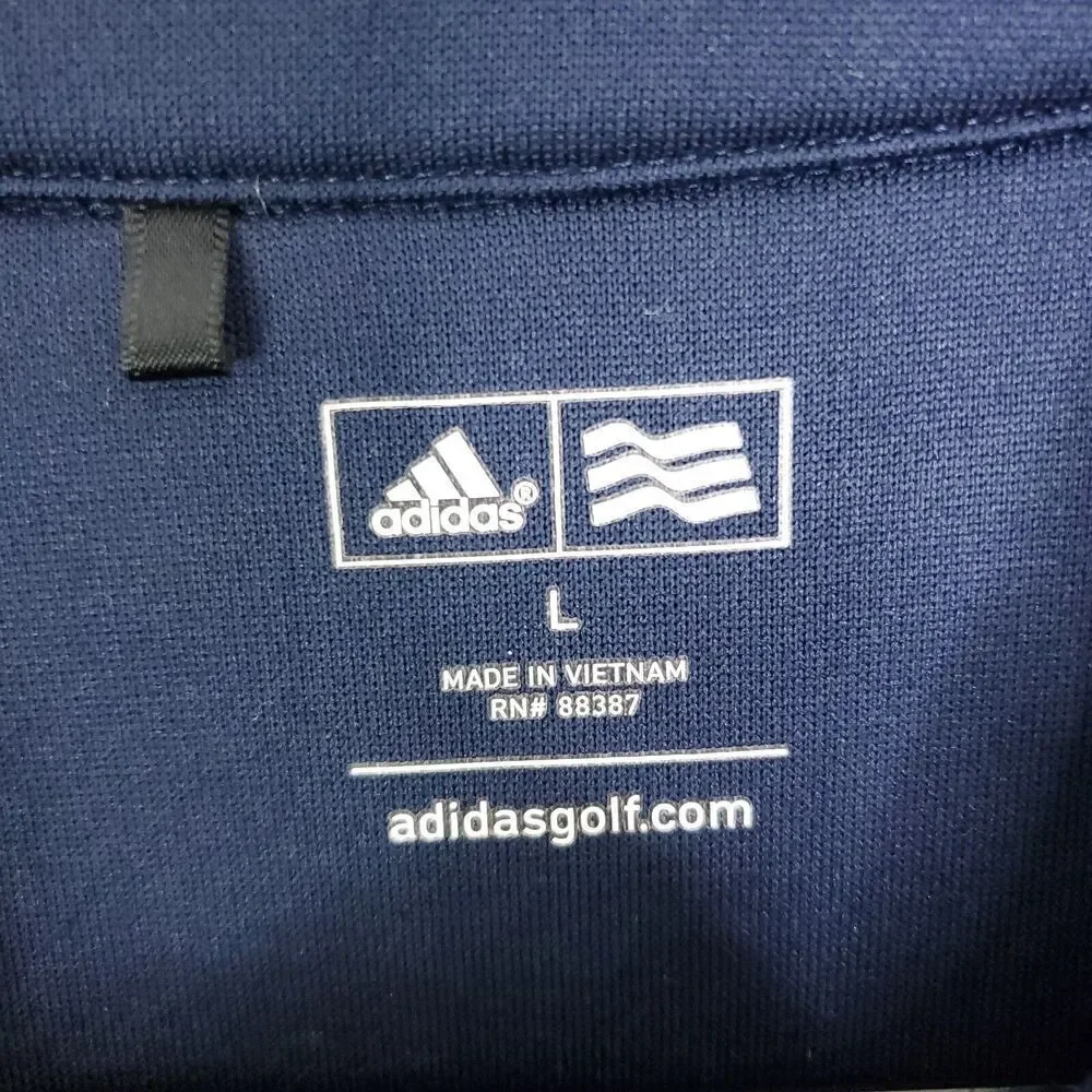 Adidas Jacket Mens L Pullover Quarter Zip Athlete Golf Navy Sports Soccer